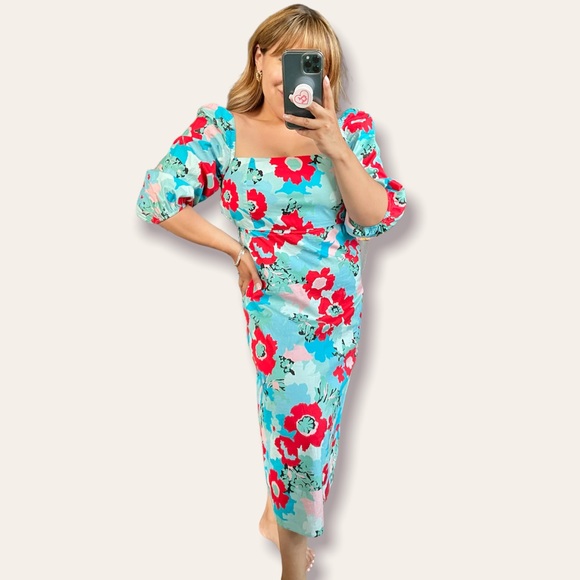 Tuckernuck | Floral Amaryllis Midi Dress Size: Medium - Picture 1 of 8